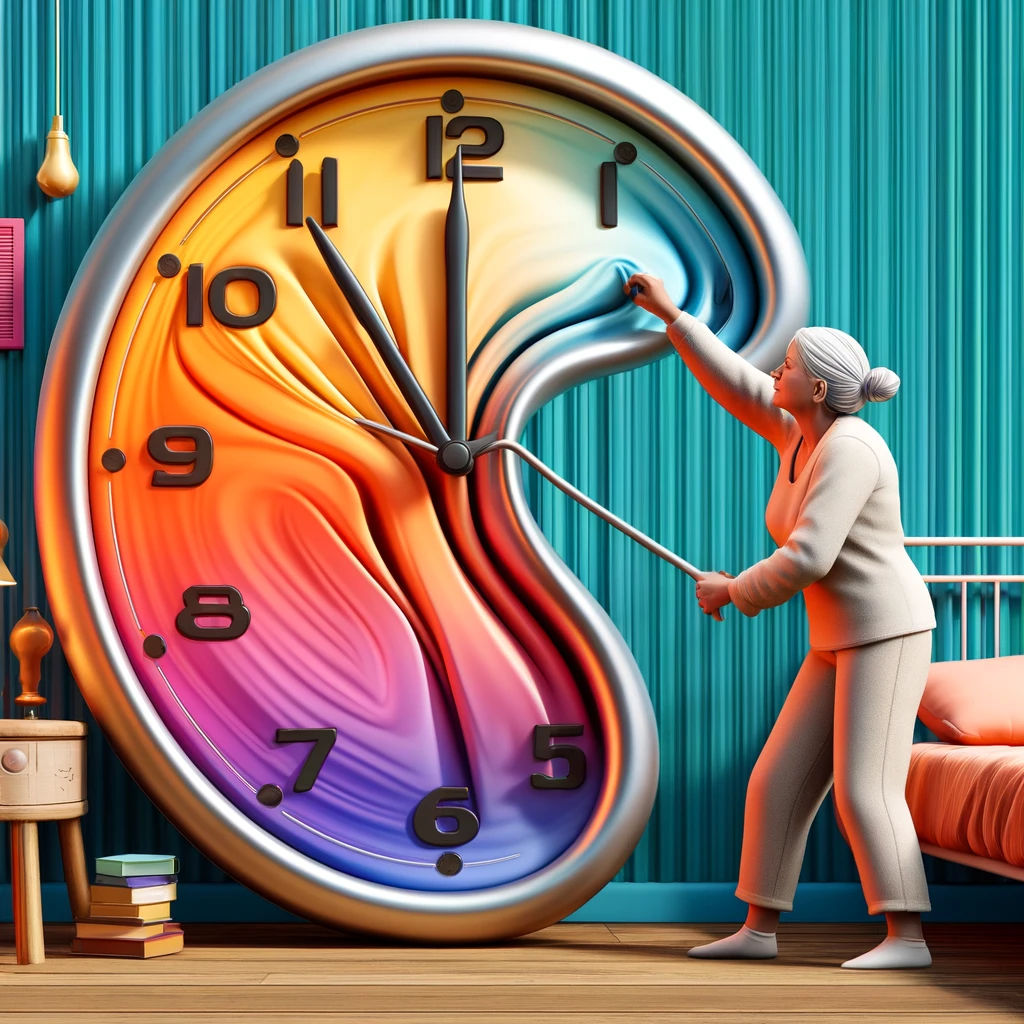 Here's the image for the strategy "Build in Flexibility," depicting a person adjusting a large, flexible clock
